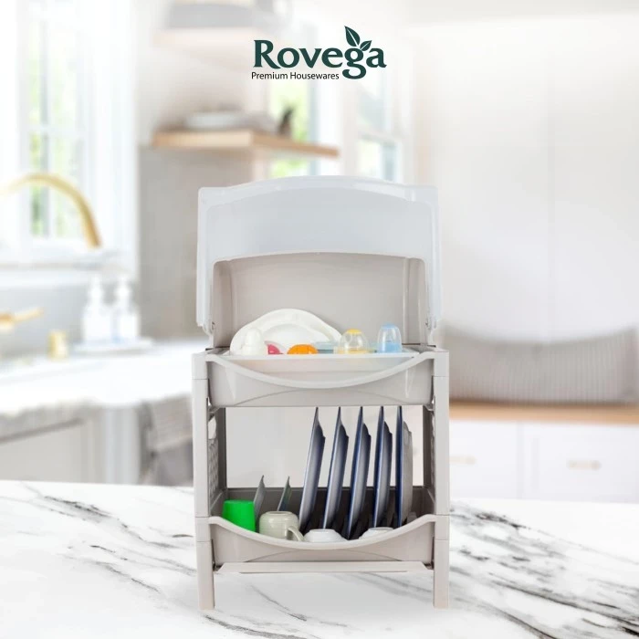 gambar-Rovega Rak Piring Lotus Dish Rack Exclusive Cream (Food Grade) LTS-280